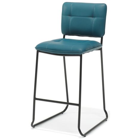 Barkruk Milaan - leer Vintage petrol