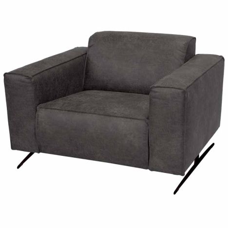 Fauteuil - Lambada - leer Hunter grijs 104