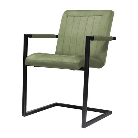 Eetkamerstoel - Lara met leuning - stof Element lichtgroen 11