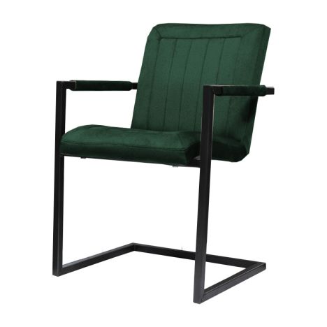 Eetkamerstoel - Lara met leuning - stof Element groen 12