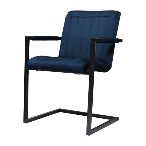 Eetkamerstoel - Lara met leuning - stof Element blauw 13