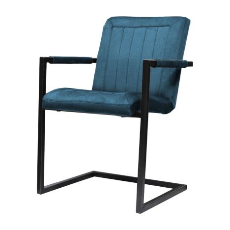 Eetkamerstoel - Lara met leuning - stof Element petrol 14