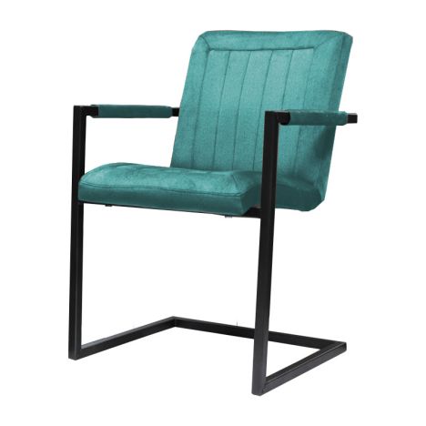 Eetkamerstoel - Lara met leuning - stof Element turquoise 15