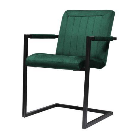 Eetkamerstoel - Lara met leuning - stof Element bos groen 20