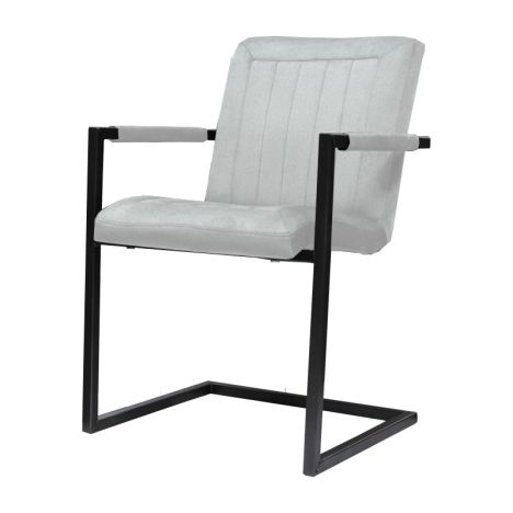 Eetkamerstoel - Lara met leuning - stof Element steengrijs 24