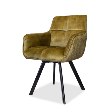 Eetkamerstoel - Peter - Draaibaar - stof Velours Adore green