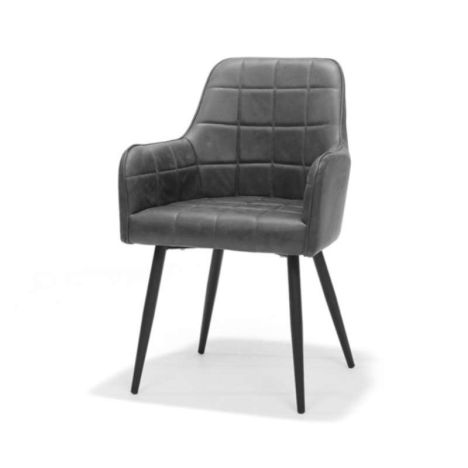 Eetkamerstoel - Donovan - stof Cowboy retro lederlook antraciet