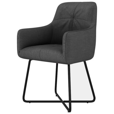 Eetkamerstoel - Arne - stof Bjorn grof geweven donker grijs