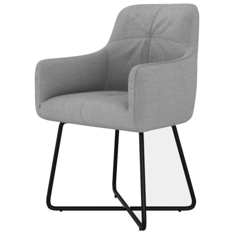 Eetkamerstoel - Arne - stof Bjorn grof geweven lichtgrijs