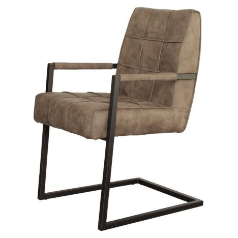 Eetkamerstoel - Jupiter - stof Cowboy retro lederlook taupe