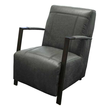 Fauteuil - Rosetta - lederlook Missouri antraciet 09