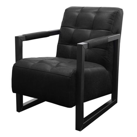 Fauteuil - Salina - leer Colorado antraciet 01