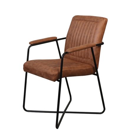 Eetkamerstoel - Henry - lederlook Soft cognac