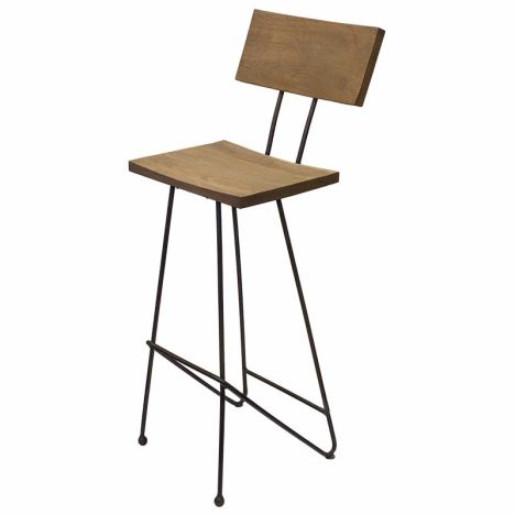 Barkruk hout&metaal - Zithoogte 75 cm