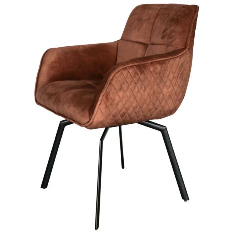 Eetkamerstoel - Peter - Draaibaar - stof Velours Adore bronze